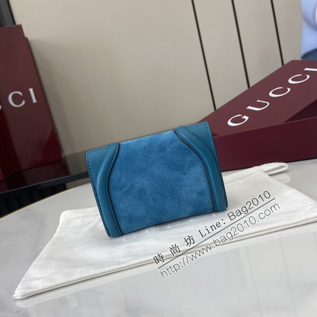 Gucci專櫃古馳最新款圓形互扣式雙G標識卡片夾卡包零錢包 jh2671型號：818795